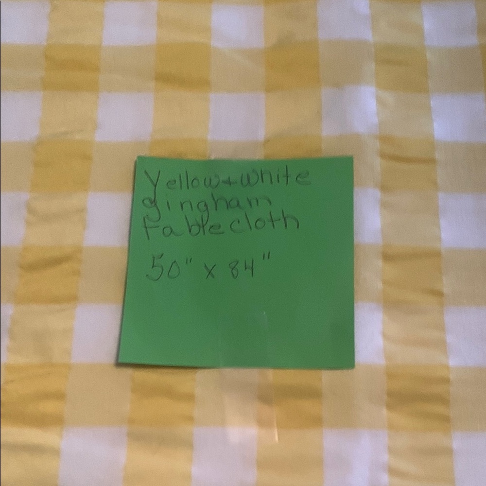 Yellow and White Gingham Tablecloth
